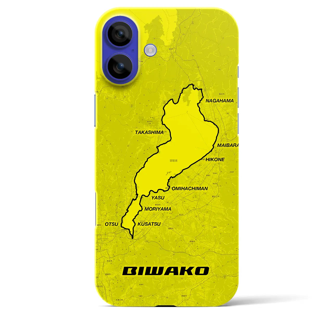 【琵琶湖(滋賀県)】サイクリストiPhoneケース(バックカバータイプ)イエロー・iPhone 16 Pro Max 用