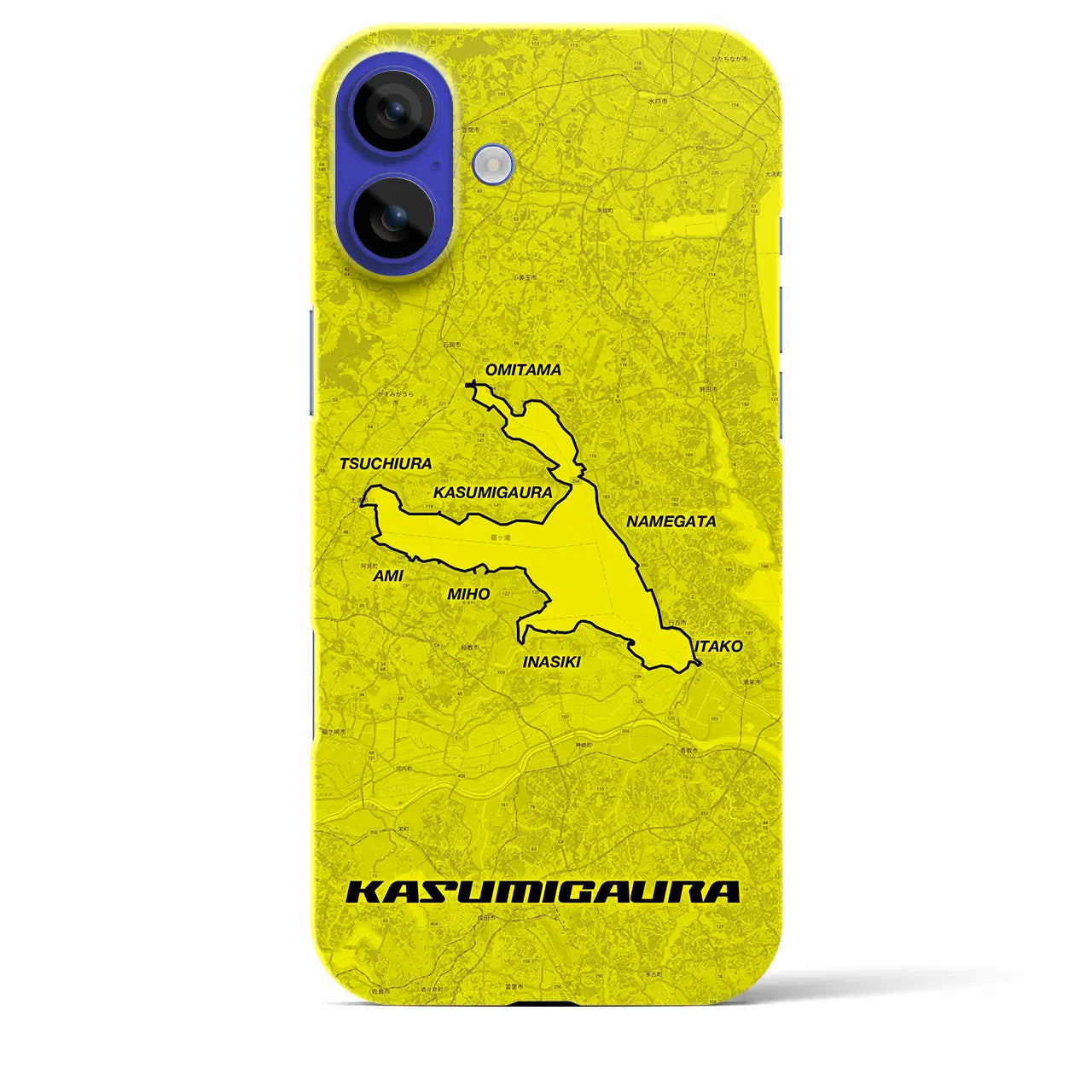 【霞ヶ浦2(茨城県)】サイクリストiPhoneケース(バックカバータイプ)イエロー・iPhone 16 Pro Max 用