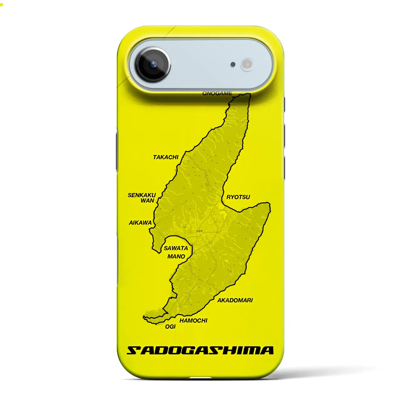 【佐渡島2(新潟県)】サイクリストiPhoneケース(バックカバータイプ)イエロー・iPhone 17 Pro Max 用
