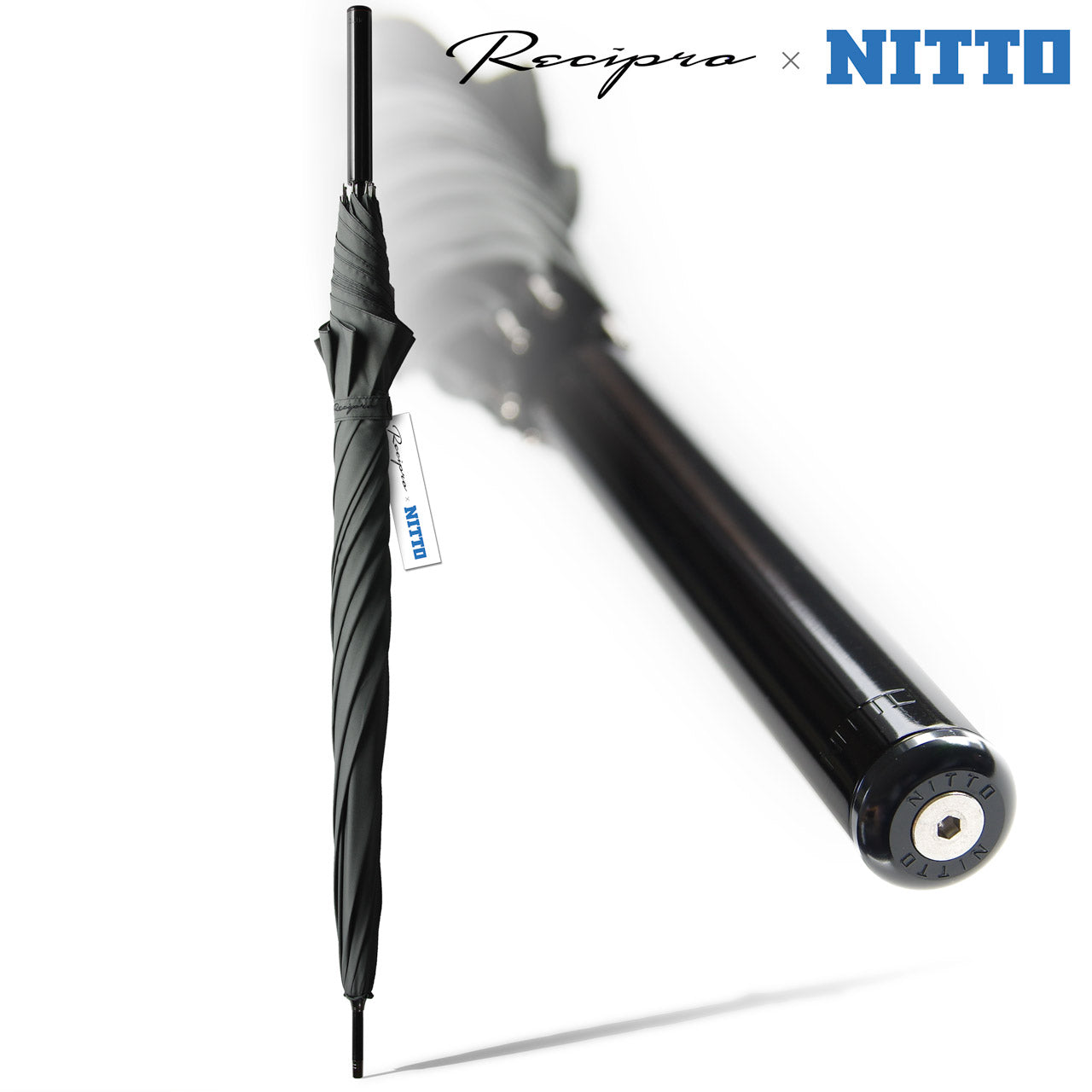 Recipro × NITTO ジュラルミングリップアンブレラ【ブラック柄】(グレー × ブラック)