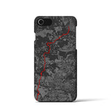 Recipro × Crossfield【やまなみ】地図柄iPhoneケース（バックカバータイプ・チャコール）iPhone SE（第2世代） / 8 / 7 / 6s / 6 用