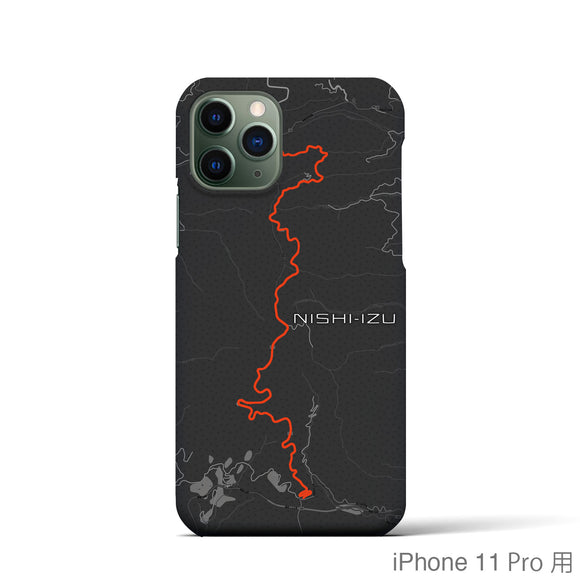 Recipro × Crossfield【西伊豆】地図柄iPhoneケース（バックカバータイプ・チャコール）iPhone 11 Pro 用
