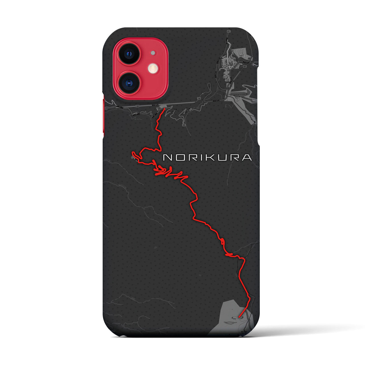 乗鞍】地図柄iPhoneケース（バックカバータイプ・チャコール