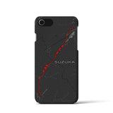 Recipro × Crossfield【鈴鹿2】地図柄iPhoneケース（バックカバータイプ・チャコール）iPhone SE（第2世代） / 8 / 7 / 6s / 6 用