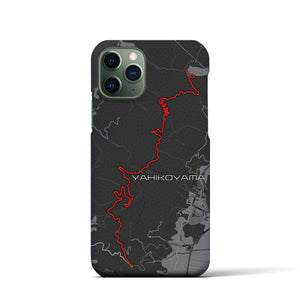Recipro × Crossfield【弥彦山】地図柄iPhoneケース（バックカバータイプ・チャコール）iPhone 11 Pro 用