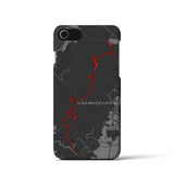 Recipro × Crossfield【弥彦山】地図柄iPhoneケース（バックカバータイプ・チャコール）iPhone SE（第2世代） / 8 / 7 / 6s / 6 用