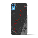 Recipro × Crossfield【弥彦山】地図柄iPhoneケース（バックカバータイプ・チャコール）iPhone XR 用